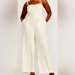 Old Navy Jumpsuit large women’s Linen-Blend Tie-Shoulder Corset Cami Jumpsuit